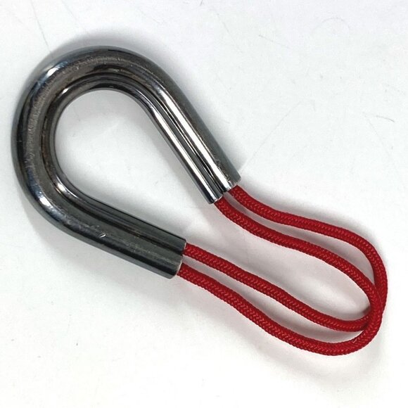HERMES Declick Accessories Bag Charm Key Ring Key Holder AG925 Red/Silver - Picture 1 of 10